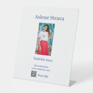 eenvoudige bedrijfsfoto QR sociale website naam pa Reclamebord Met Voetstuk