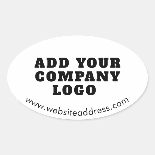 Eenvoudige bedrijfslogo en moderne aangepaste webs ovale sticker (Voorkant)