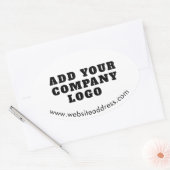 Eenvoudige bedrijfslogo en moderne aangepaste webs ovale sticker (Envelop)