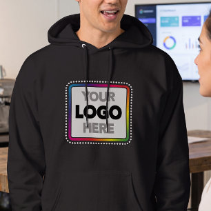 Eenvoudige bedrijfslogo hoodie - grote voorprint