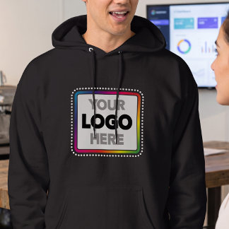 Eenvoudige bedrijfslogo hoodie - grote voorprint
