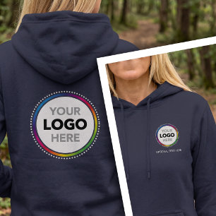 Eenvoudige bedrijfslogo hoodie - voor- en achterka
