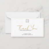 Eenvoudige bedrijfsLogo Promotiecode Gold Dank u Notitiekaartje (Voorkant)