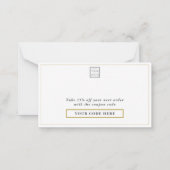 Eenvoudige bedrijfsLogo Promotiecode Gold Dank u Notitiekaartje (Achterkant)