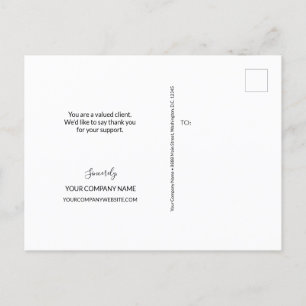 Eenvoudige bedrijfsnaam blauw en wit Schrift Briefkaart