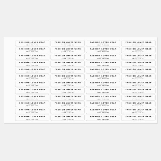 Eenvoudige Bedrijfsnaam Kleding Merk Stof Iron On Labels (Vel)