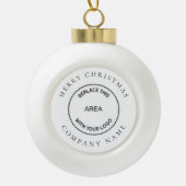 Eenvoudige bedrijfsnaam Logo kerst Keramische Bal Ornament (Voorkant)