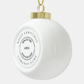Eenvoudige bedrijfsnaam Logo kerst Keramische Bal Ornament (Rechts)
