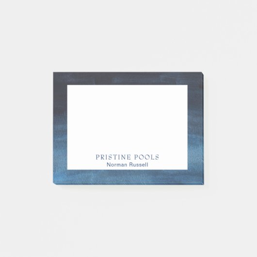Eenvoudige bedrijfsnaam Navy Blue Modern Post-it® Notes (Voorkant)
