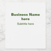 eenvoudige bedrijfsnaam tekst q r code toevoegen wijn etiket (Enkel label)