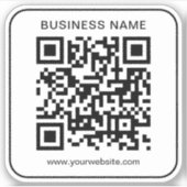 Eenvoudige bedrijfsnaam van klant URL QR-code Sjab Sticker (Voorkant)