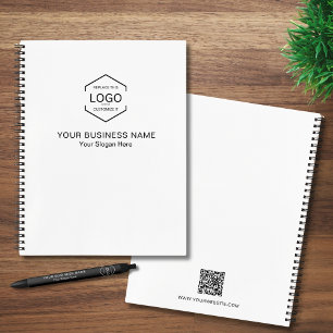 Eenvoudige Bedrijfstekst Logo QR Code Business Notitieboek