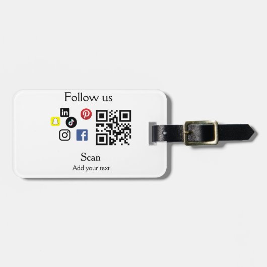 Eenvoudige bedrijfswebsite barcode QR-code Bagagelabel (Voorkant horizontaal)