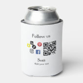 Eenvoudige bedrijfswebsite barcode QR-code Blikjeskoeler (Blikje Voorkant)