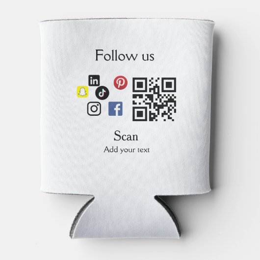 Eenvoudige bedrijfswebsite barcode QR-code Blikjeskoeler (Voorkant)