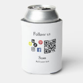 Eenvoudige bedrijfswebsite barcode QR-code Blikjeskoeler (Blikje Achterkant)
