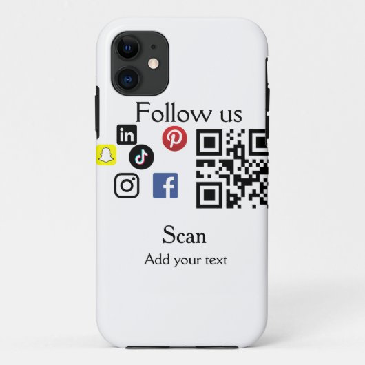 Eenvoudige bedrijfswebsite barcode QR-code Case-Mate iPhone Case (Achterkant)