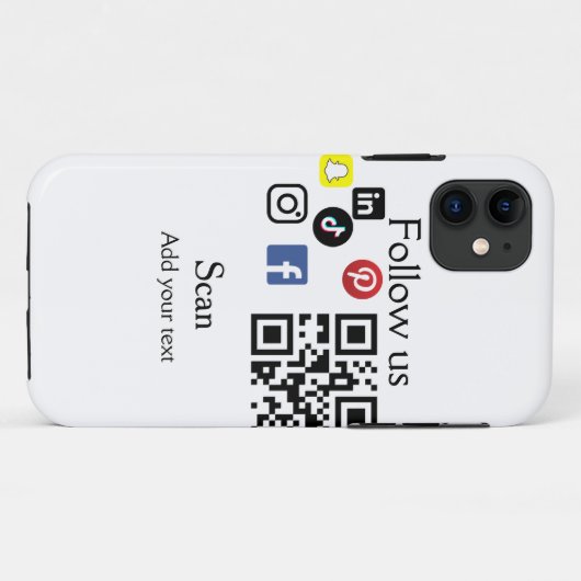 Eenvoudige bedrijfswebsite barcode QR-code Case-Mate iPhone Case (Achterkant (horizontaal))