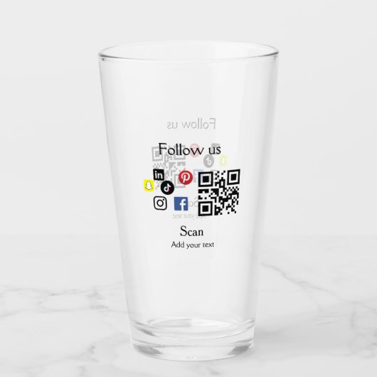 Eenvoudige bedrijfswebsite barcode QR-code Glas (Voorkant)