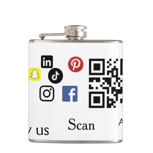 Eenvoudige bedrijfswebsite barcode QR-code Heupfles (Voorkant)