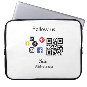 Eenvoudige bedrijfswebsite barcode QR-code Laptop Sleeve