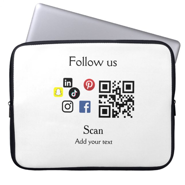 Eenvoudige bedrijfswebsite barcode QR-code Laptop Sleeve (Voorkant)