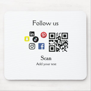 Eenvoudige bedrijfswebsite barcode QR-code Muismat