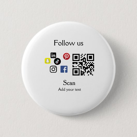 Eenvoudige bedrijfswebsite barcode QR-code Ronde Button 5,7 Cm (Voorkant)
