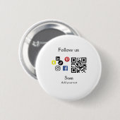 Eenvoudige bedrijfswebsite barcode QR-code Ronde Button 5,7 Cm (Voorkant /achterkant)