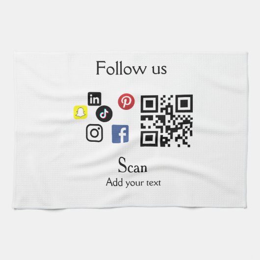 Eenvoudige bedrijfswebsite barcode QR-code Theedoek (Horizontaal)