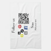Eenvoudige bedrijfswebsite barcode QR-code Theedoek (Verticaal)