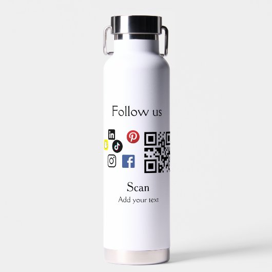 Eenvoudige bedrijfswebsite barcode QR-code Waterfles (Voorkant)
