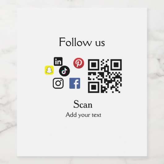 Eenvoudige bedrijfswebsite barcode QR-code Wijn Etiket (Enkel label)