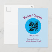 Eenvoudige bedrijfswebsite barcode QR naam toevoeg Briefkaart (Voorkant / Achterkant)