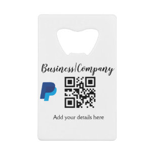 Eenvoudige bedrijfswebsite barcode QR toevoegen na Creditkaart Flessenopener