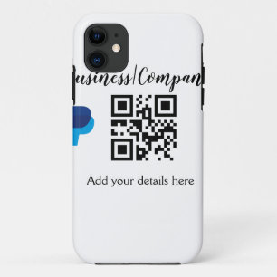 Eenvoudige bedrijfswebsite barcode QR voeg naam to Case-Mate iPhone Case