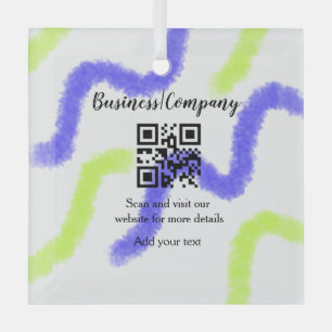 Eenvoudige bedrijfswebsite barcode QR voeg naam to Glas Ornament