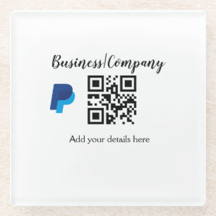 Eenvoudige bedrijfswebsite barcode QR voeg naam to Glazen Onderzetter