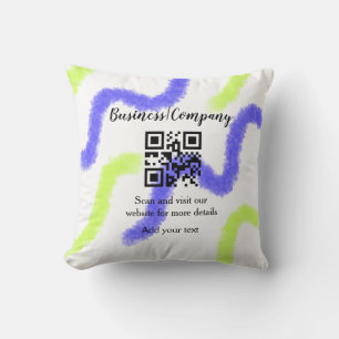 Eenvoudige bedrijfswebsite barcode QR voeg naam to Kussen