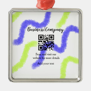 Eenvoudige bedrijfswebsite barcode QR voeg naam to Metalen Ornament