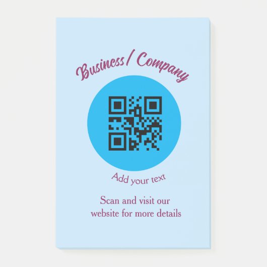 Eenvoudige bedrijfswebsite barcode QR voeg naam to Post-it® Notes (Voorkant)