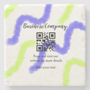 Eenvoudige bedrijfswebsite barcode QR voeg naam to Stenen Onderzetter