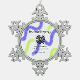Eenvoudige bedrijfswebsite barcode QR voeg naam to Tin Sneeuwvlok Ornament