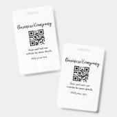 Eenvoudige bedrijfswebsite streepjescode QR voeg n Badge (Front & Back)
