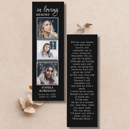 Eenvoudige begrafenis 3 Foto Sympathie Gebed Kaart Mini Visitekaartje