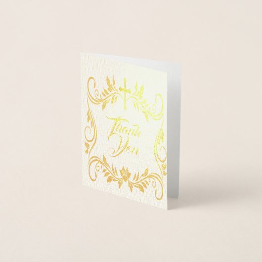 Eenvoudige begrafenis Bedankt bericht voor uw cond Folie Kaarten (Voorkant)