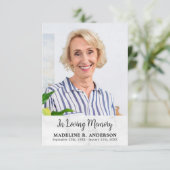 Eenvoudige Begrafenis Custom Photo Memorial Sympat Bedankkaart (Staand voorkant)