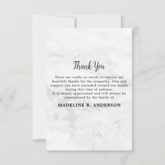 Eenvoudige Begrafenis Custom Photo Memorial Sympat Bedankkaart (Achterkant)