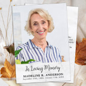 Eenvoudige Begrafenis Custom Photo Memorial Sympat Bedankkaart