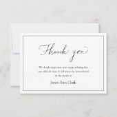 Eenvoudige begrafenis Dank u Kaart Nota (Voorkant)